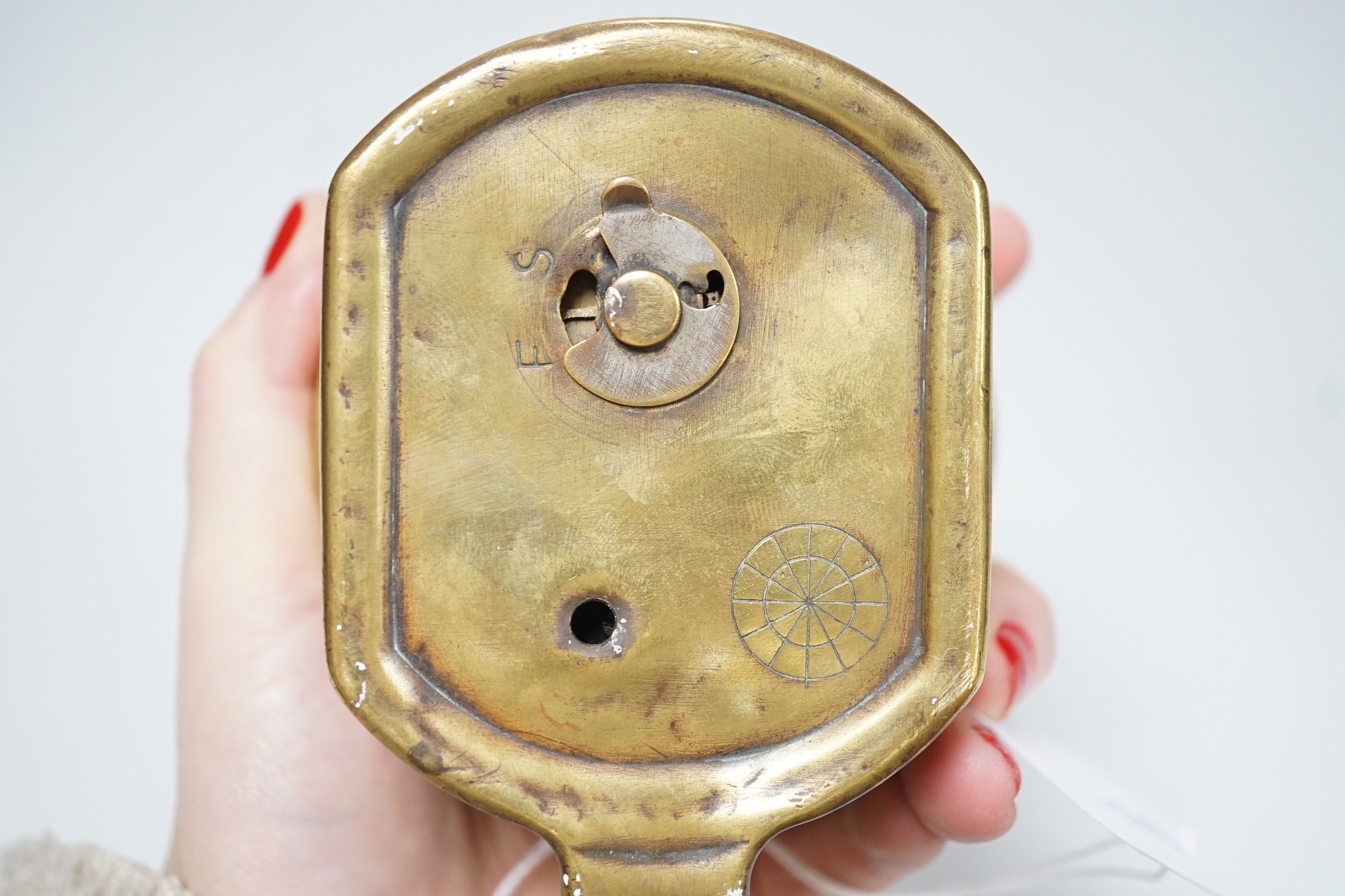 A Smiths MA 8day lever escapement front wind car clock with restoration paperwork, 9cm diam. overall